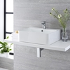 Aufsatzwaschbecken,  rechteckig – 520mm x 420mm,  mit 1 Hahnloch – Exton