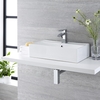 Aufsatzwaschbecken,  rechteckig – 550mm x 310mm,  mit 1 Hahnloch – Halwell