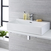 Aufsatzwaschbecken,  rechteckig – 750mm x 420mm,  mit 1 Hahnloch – Sandford