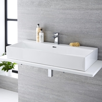 Aufsatzwaschbecken,  rechteckig,  1010mm x 425mm - mit Einhebelmischer - Sandford
