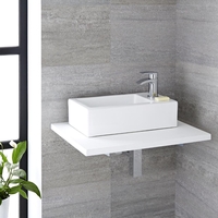 Aufsatzwaschbecken,  rechteckig,  450mm x 250mm - mit Einhebelmischer - Sandford