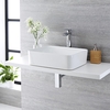 Aufsatzwaschbecken,  rechteckig,  480mm x 370mm - mit hohem Wasserfall-Einhebelmischer - Alswear