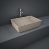 Aufsatzwaschbecken rechteckig 500mm x 360mm ohne Hahnloch Matt-Cappuccino - RAK Feeling x Hudson Reed