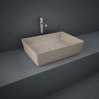 Aufsatzwaschbecken rechteckig 500mm x 360mm ohne Hahnloch Matt-Cappuccino - RAK Feeling x Hudson Reed