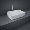 Aufsatzwaschbecken rechteckig 500mm x 360mm ohne Hahnloch Matt-Weiß - RAK Feeling x Hudson Reed