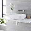 Aufsatzwaschbecken,  rechteckig,  500mm x 390mm - mit Unterputz Wasserfall-Einhebelmischer - Milton