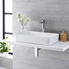 Aufsatzwaschbecken,  rechteckig,  610mm x 350mm - mit hohem Wasserfall-Einhebelmischer – Alswear