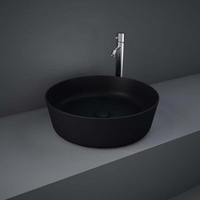 Aufsatzwaschbecken rund 420mm ohne Hahnloch Matt-Schwarz - RAK Feeling x Hudson Reed