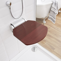 Ausklappbarer Duschsitz mit schmaler Wandalterung – Sapelli-Holz – Select