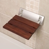 Ausklappbarer Duschsitz zur Wandmontage Sapelli-Holz mit breiter Wandhalterung - Select