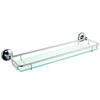 Badablage aus Glas mit Chromgestell aus Messing 41cm breit zur Wandmontage - Elizabeth,  von Hudson Reed