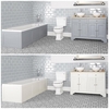 Badausstattung mit Einbau-Badewanne,  Doppel-Aufsatzwaschbecken mit 1200mm Unterschrank und Toilette mit aufgesetztem Spülkasten - Thornton