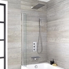 Badewannenarmatur mit Wasserfallauslauf,  Duschkopf & eckiger Handbrause - Arvo,  von Hudson Reed