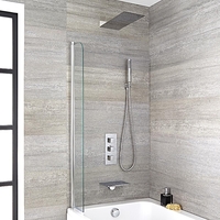 Badewannenarmatur mit Wasserfallauslauf,  Duschkopf & eckiger Handbrause - Arvo,  von Hudson Reed