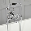 Badewannenarmatur Nostalgie mit Handbrause und schwarzen Kreuzgriffen,  von Hudson Reed
