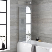 Badewannenaufsatz abgerundet,  in Schwarz,  Chrom,  oder Bronze - Hudson Reed