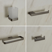 Badezimmer-Zubehör-Set 4-teilig,  in Metallgrau - Orno Hudson Reed