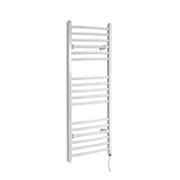 Badheizkörper Elektrisch Gebogen 1200x500mm 300W Heizelement Weiß,  Glykol gefüllt,  Wandmontage - Ive Hudson Reed