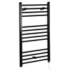 Badheizkörper Elektrisch Mattschwarz Flach 1000x600mm 300W Heizelement,  Glykol gefüllt,  Wandmontage - Nox Hudson Reed