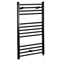 Badheizkörper Elektrisch Mattschwarz Flach 1000x600mm 300W Heizelement,  Glykol gefüllt,  Wandmontage - Nox Hudson Reed