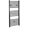 Badheizkörper Elektrisch Mattschwarz Flach 1200x500mm 300W Heizelement,  Glykol gefüllt,  Wandmontage - Nox Hudson Reed