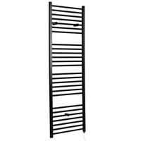 Badheizkörper Elektrisch Mattschwarz Flach 1800x500mm 1000W Heizelement,  Glykol gefüllt,  Wandmontage - Nox Hudson Reed