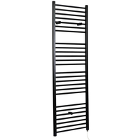 Badheizkörper Elektrisch Mattschwarz Flach 1800x600mm 1000W Heizelement,  Glykol gefüllt,  Wandmontage - Nox Hudson Reed