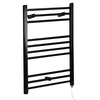 Badheizkörper Elektrisch Mattschwarz Flach 800x600mm 200W Heizelement,  Glykol gefüllt,  Wandmontage - Nox Hudson Reed