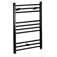 Badheizkörper Elektrisch Mattschwarz Flach 800x600mm 200W Heizelement,  Glykol gefüllt,  Wandmontage - Nox Hudson Reed