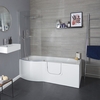 Begehbare Badewanne mit Duschzone,  Badewannenaufsatz und Schürze - 1675mm x 850mm – links- oder rechtsbündig – Merso Hudson Reed