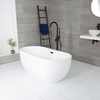 Beidseitige Badewanne Freistehend (oval),  180cm x 75cm,  Mittelablauf – Farbe der Überlaufgarnitur wählbar – Otterton Hudson Reed