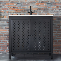 Beswick Schwarz Metal Vanity Unit with Basin - Choice of width