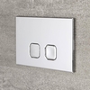 Betätigungsplatte Zweimengentechnik Quadratische Tasten Chrom 150mm x 230mm - Cluo