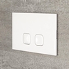 Betätigungsplatte Zweimengentechnik Quadratische Tasten Weiß 150mm x 230mm - Cluo