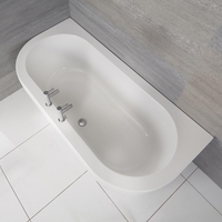 D-förmige Badewanne mit Paneel 1700mm x 800mm
