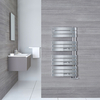 Design Badheizkörper 108x55cm Gebogen Chrom 336W Elgin Seitlich offen,  von Hudson Reed