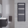 Design Badheizkörper 618W 120x50cm Ponza Anthrazit Seiten- & Mittelanschluss,  von Hudson Reed