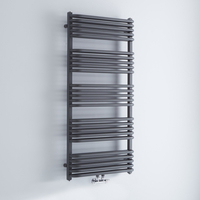 Design Badheizkörper Vertikal mit Mittelanschluss,  1269mm x 600mm 1387W,  in Anthrazit – Arch Hudson Reed