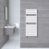 Design Badheizkörper Weiß Flach 1213mm x 500mm 489W – Lustro