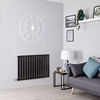 Design Elektroheizung Horizontal Schwarz 635x980mm inkl. 800W Heizelement,  Wandmontage - Delta Hudson Reed