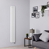 Design Elektroheizung,  Wandmontage,  Vertikal Doppellagig Weiß 1780x236mm inkl. 1200W Heizelemente - Revive Hudson Reed
