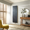Design Flach-Heizkörper mit Seiten- und Mittelanschluss Vertikal 180cm x 50cm,  in Schwarz – Rubi Hudson Reed