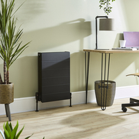 Design Flachheizkörper (Typ 22) - 800W - Horizontal - 600mm x 400mm - Gäste-WC - Schwarz - Alora