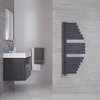 Design Handtuchheizkörper 1100x483mm 507W Mittelanschluss Anthrazit - Lazio von Hudson Reed