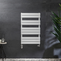 Design Handtuchheizkörper,  Mischbetrieb,  flache Heizlamellen - 975mmx600mm,  Weiß - Lustro