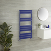Design Handtuchheizkörper mit flachen Heizlamellen - 1000mm x 600mm Blau (Deep Sea Blue) - Lustro