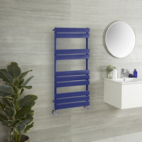 Design Handtuchheizkörper mit flachen Heizlamellen - 1000mm x 600mm Blau (Deep Sea Blue) - Lustro