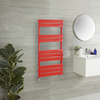 Design Handtuchheizkörper mit flachen Heizlamellen - 1000mm x 600mm Rot (Siamese Red) - Lustro