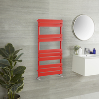 Design Handtuchheizkörper mit flachen Heizlamellen - 1000mm x 600mm Rot (Siamese Red) - Lustro
