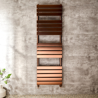 Design Handtuchheizkörper mit flachen Heizlamellen - 1600mm x 500mm Satiniertes Kupfer - Lustro